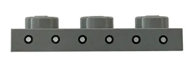 Plate 1 x 3 with 6 Silver Dots Pattern