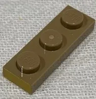 Plate 1 x 3 with Gold Pattern on Short Edge