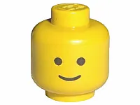 Minifigure, Head Standard Grin Pattern - Solid Stud