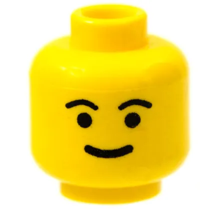 Minifigure, Head Standard Grin, Black Eyebrows, Thick Mouth Pattern