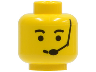 Minifigure, Head Male Eyebrows and Headset Pattern