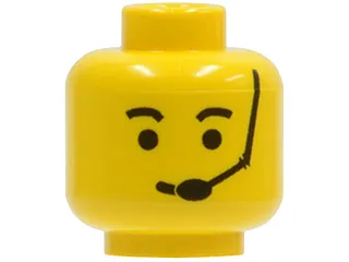 Minifigure, Head Male Eyebrows and Headset Pattern