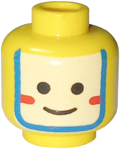Minifigure, Head Face Paint Islander with White and Blue War Paint Pattern