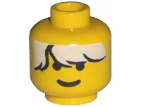 Minifigure, Head Male White Bangs Messy Hair Pattern