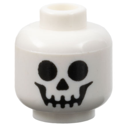 Minifigure, Head with Black Standard Skull Pattern