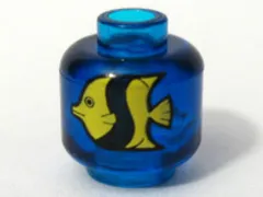 Minifigure, Head without Face with Yellow and Black Fish Pattern
