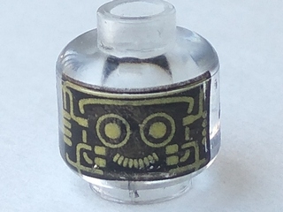Minifigure, Head Alien Robot with Gold Eyes and Circuitry Pattern