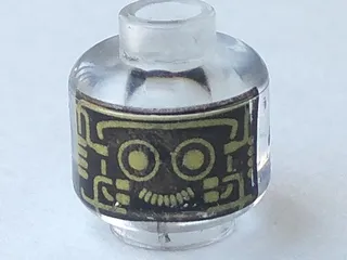 Minifigure, Head Alien Robot with Gold Eyes and Circuitry Pattern