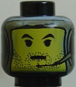 Minifigure, Head Balaclava with Silver Framed Face and Headset Pattern (SW Jango Fett)