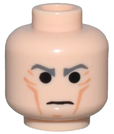 Minifigure, Head Male Cheek Lines with Dark Bluish Gray Stern Eyebrows Pattern (SW Grand Moff Tarkin)