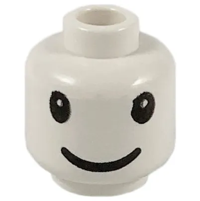 Minifigure, Head Large Black Eyes and Grin Pattern