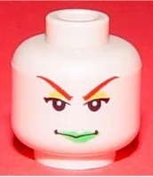 Minifigure, Head Female with Green Lips and Red Eyebrows Pattern (Poison Ivy)
