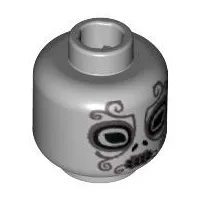 Minifigure, Head Alien with HP Death Eater Ornate Silver Mask Pattern