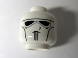 Minifigure, Head Alien with Face Mask with Black Goggles and Chin Lines Pattern (SW Clone Pilot)