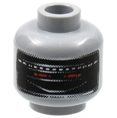 Minifigure, Head Alien Robot with Black Screen Display and Red Eyes Pattern