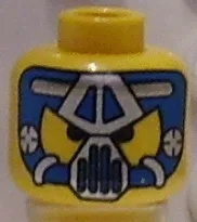 Minifigure, Head Alien with Blue and Silver Mask Type 2 Pattern
