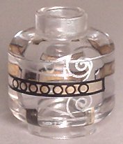 Minifigure, Head without Face with Silver Swirls and Gold Bands Pattern (HP Remembrall)