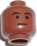 Minifigure, Head Male Arched Eyebrows and Thin Line Mouth Pattern (SW Mace Windu)