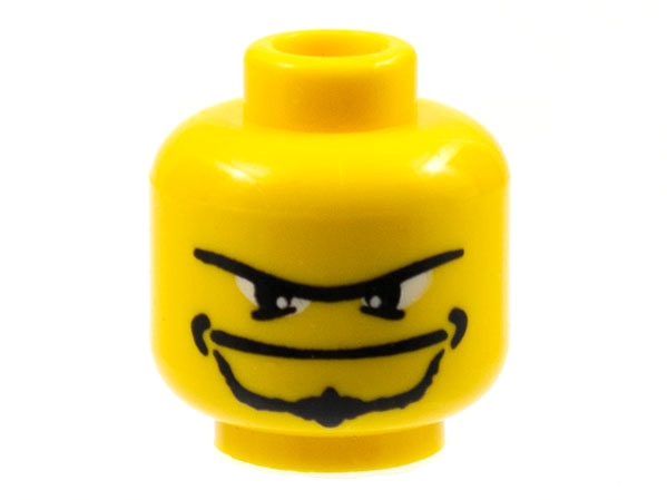 Minifigure, Head Beard with Goatee, Unibrow and Eye Whites Pattern
