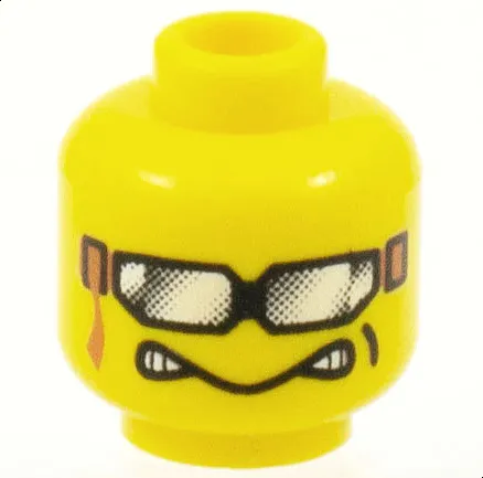 Minifigure, Head Goggles with Strap, Dimple, Determined with Teeth on Ends Pattern