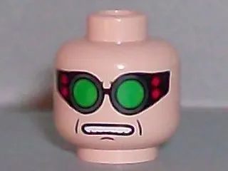 Minifigure, Head Glasses with Green Goggles, Open Mouth Pattern (Dr. Octavius)