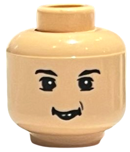 Minifigure, Head Male Eyebrows, White Pupils, and Toothed Grin Pattern (HP Neville)