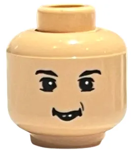 Minifigure, Head Male Eyebrows, White Pupils, and Toothed Grin Pattern (HP Neville)