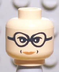 Minifigure, Head Female Glasses, White Pupils, Red Lips and Dimples Pattern (HP Professor Trelawney)