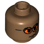 Minifigure, Head Glasses with Orange Sunglasses and Smirk Pattern