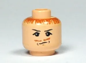 Minifigure, Head Moustache with Hair, Eyebrows, White Pupils, Dimples Pattern (HP Peter Pettigrew)