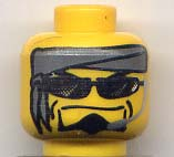 Minifigure, Head Glasses with Headset, Bandana Pattern (Diamond)