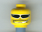 Minifigure, Head Glasses with Headset, Fine Stubble Pattern (Flex)