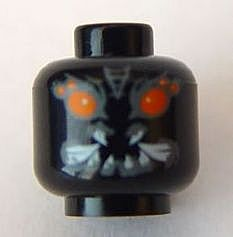 Minifigure, Head Alien with Red Eyes and White Fangs Pattern