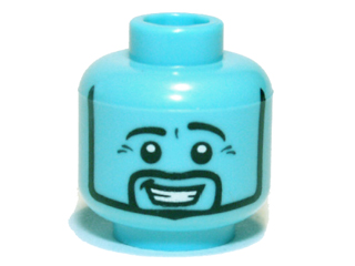 Minifigure, Head Black Eyebrows and Facial Hair, Open Smile Pattern