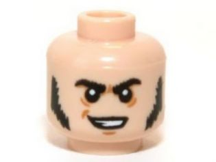 Minifigure, Head Black Sideburns and Crooked Smile Pattern (Jesus)