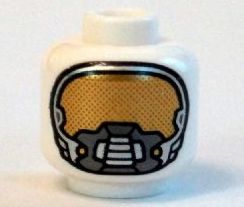 Minifigure, Head Space Mask with Gold Face Port Pattern (Space Batman)