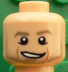 Minifigure, Head Dark Tan Eyebrows, Stubble, Chin Dimple, Cheek Lines, Open Smile Pattern (Marco Reus)