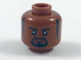 Minifigure, Head Black Eyebrows, Sideburns and Goatee, Lopsided Grin Pattern