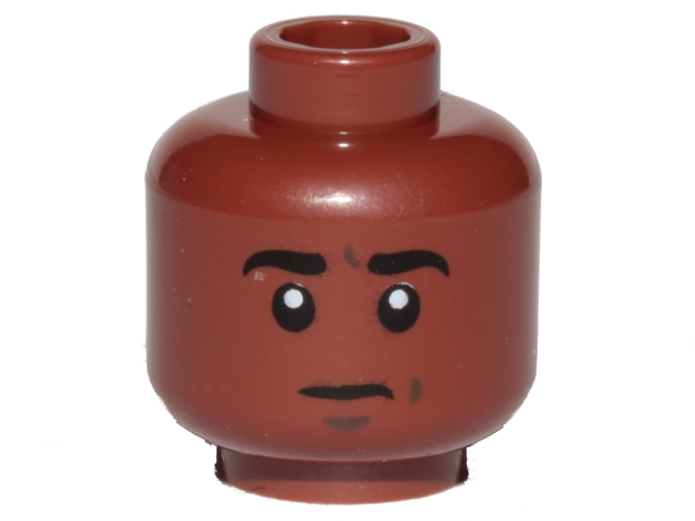 Minifigure, Head Black Eyebrows, White Pupils, Neutral Pattern