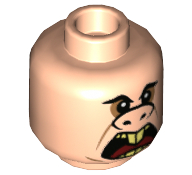 Minifigure, Head Black Eyebrows, Upturned Nose, Small Eyes, Open Mouth Pattern (Underminer)