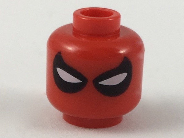 Minifigure, Head Mask with White Eye Slits in Large Black Teardrops Pattern