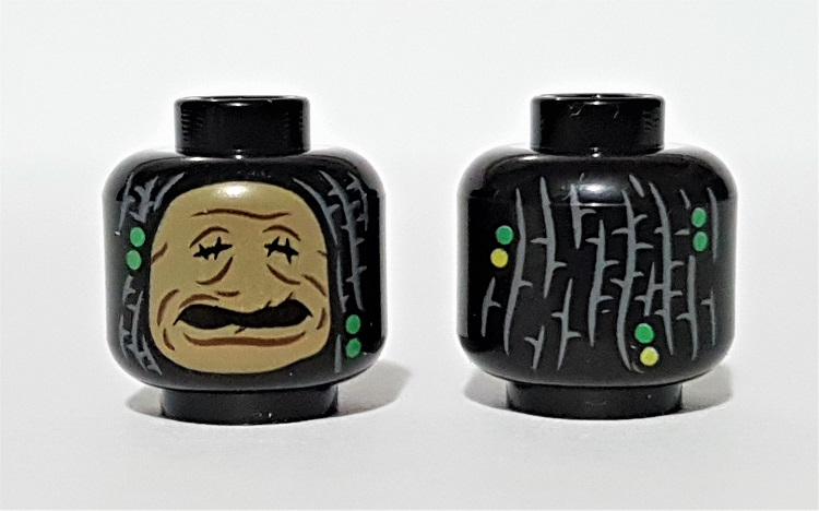 Minifigure, Head Shrunken Dre Head, Beaded Dreadlock Pattern