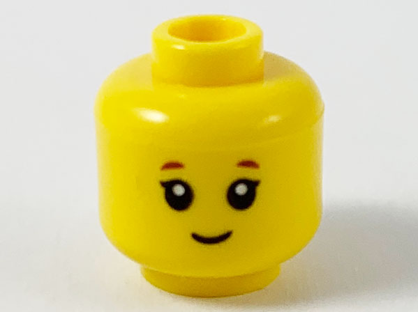 Minifigure, Head Child Reddish Eyebrows, Grin Pattern