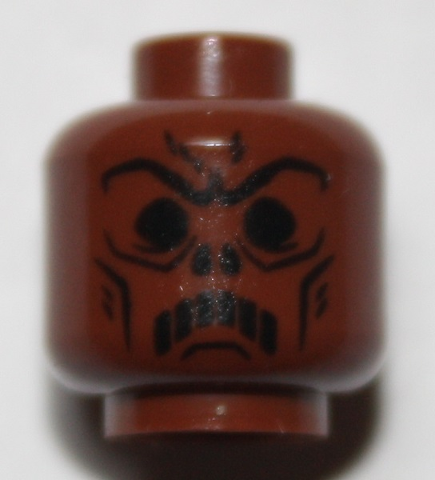 Minifigure, Head Alien with HP Death Eater Skull Mask Pattern