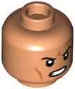 Minifigure, Head Black Eyebrows, White Pupils, Medium Nougat Cheek Lines, Chin Dimple, Open Mouth with Teeth, Angry Pattern
