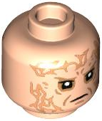 Minifigure, Head Medium Nougat Sunken Eyes, Nougat Wrinkles and Scars, Frown, Large Scar on Back Pattern (SW Darth Vader)