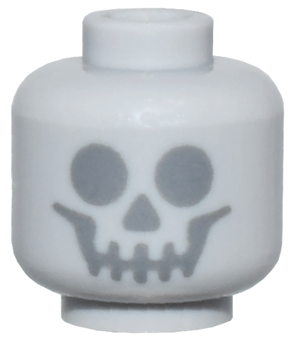 Minifigure, Head with Dark Bluish Gray Standard Skull Pattern