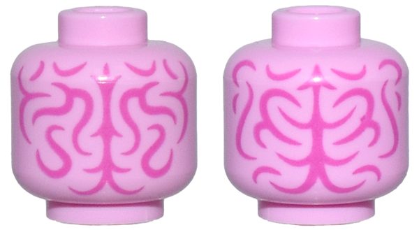 Minifigure, Head without Face with Magenta Brain Fissures Pattern