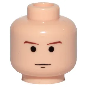 Minifigure, Head Brown Thin Eyebrows, Black Chin Dimple, Neutral Pattern