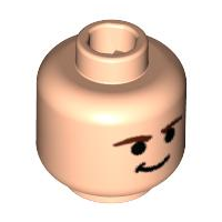 Minifigure, Head Male Smirk and Brown Eyebrows Pattern (SW Han Solo)